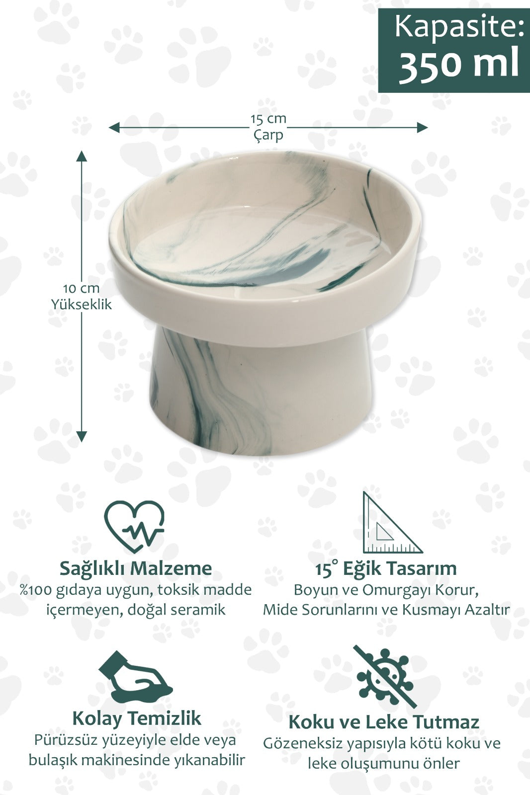 Seramik Ayaklı Mama Kabı
